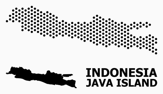 Pixelated Mosaic Map of Java Island