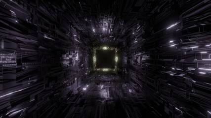 technic technology space tunnel background wallpaper 3d rendering 3d illustration