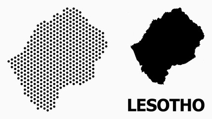 Fototapeta premium Pixel Pattern Map of Lesotho