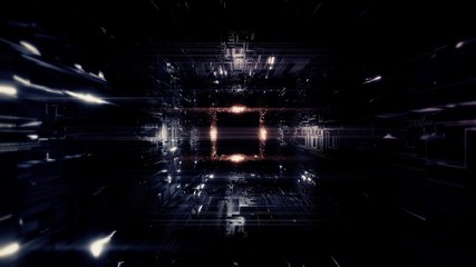 technic technology space tunnel background wallpaper 3d rendering 3d illustration