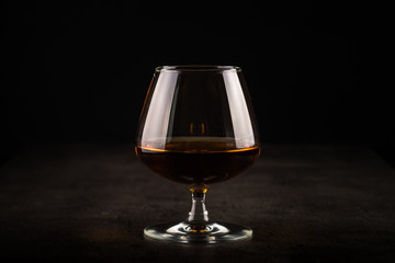 Cognac or brandy in the glass.