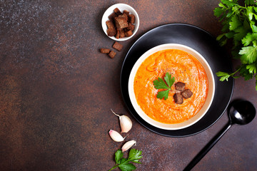 vegetable soup in a white bowl