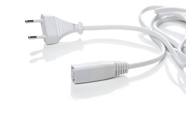 power cable with plug for LED lamp on a white background