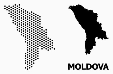 Obraz premium Pixel Mosaic Map of Moldova