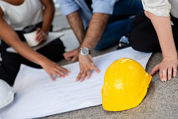 Close-up shots of the helmet represents the engineering construction design.