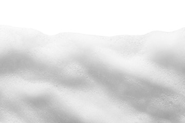 White foam texture isolated on white background. Cosmetic cleanser, soap, shampoo bubbles - obrazy, fototapety, plakaty