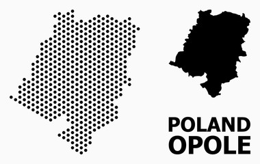 Fototapeta na wymiar Dotted Mosaic Map of Opole Province