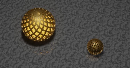 golden glowing balls