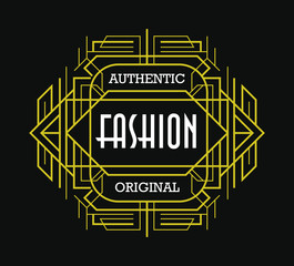 Obraz premium Art Deco Vintage Badge Fashionable Ornament