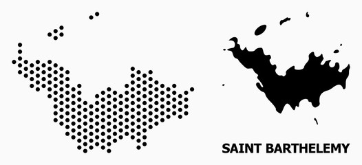 Dotted Mosaic Map of Saint Barthelemy