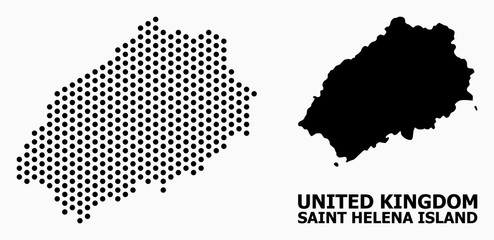 Fototapeta na wymiar Dot Pattern Map of Saint Helena Island