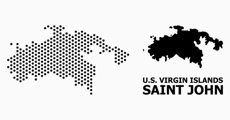 Pixelated Mosaic Map of Saint John Island