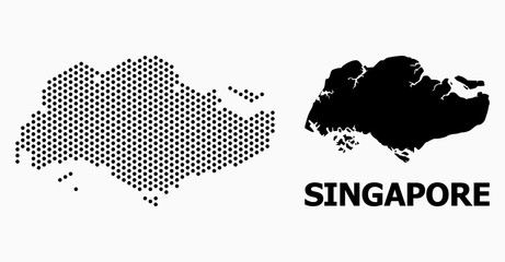 Pixel Mosaic Map of Singapore