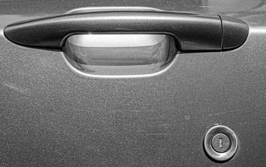 car door lock and handle silver color