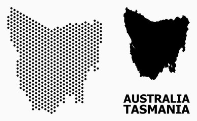 Pixel Pattern Map of Tasmania Island - obrazy, fototapety, plakaty