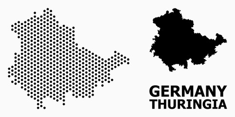 Pixel Mosaic Map of Thuringia State