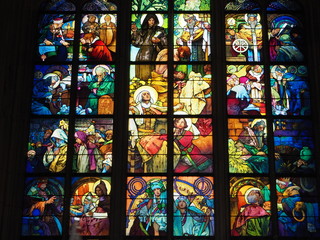 stained glass in Prague