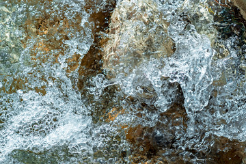 splashing flowing water of the river full frame high angle view