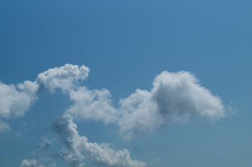 Naklejka na ściany i meble Whites clouds in blue sky, beautiful backgrounds