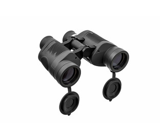 Modern binoculars isolate on white background