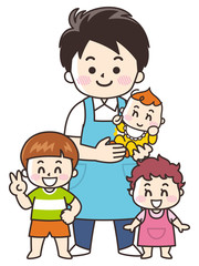 保育士の男性と園児