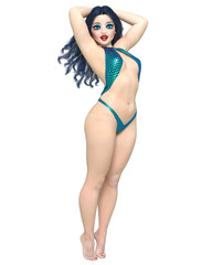 Fototapeta premium Summer beach woman swimsuit.