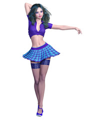 Woman in school uniform.