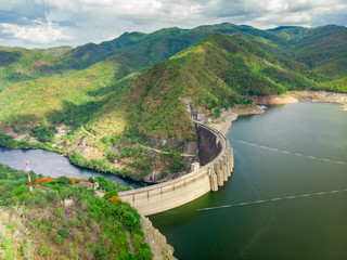 Obraz na płótnie Canvas View of Bhumibol Dam, The dam is situated on the Ping in Tak Province Thailand.