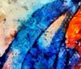 Grunge close up oil painting background. Simple design pattern. Drawn texture. Graphic template for wallpaper or different digital products creation. Macro paint strokes.