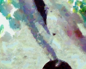 Grunge close up oil painting background. Simple design pattern. Drawn texture. Graphic template for wallpaper or different digital products creation. Macro paint strokes.