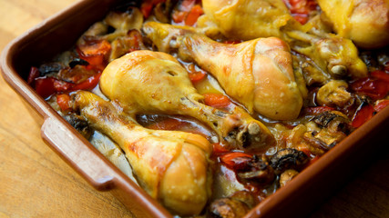 Chicken roasted with vegetables