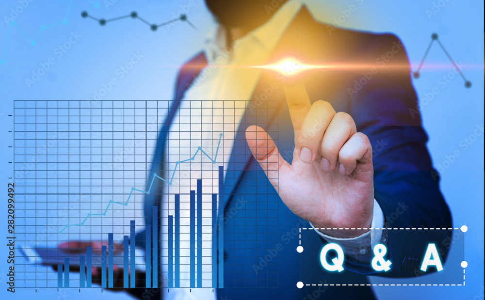 Poster text sign showing q and a. business photo showcasing defined as questions being asked and answers