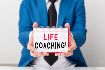 Handwriting text Life Coaching. Conceptual photo demonstrating employed to help showing attain...