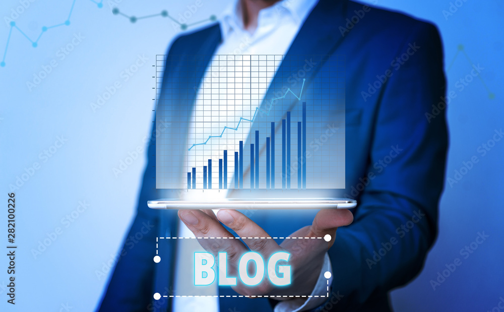 Poster word writing text blogquestion. business photo showcasing regularly updated website web page run by 