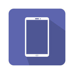 Flat phone icon vector illustration on color background