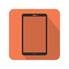 Flat phone icon vector illustration on color background