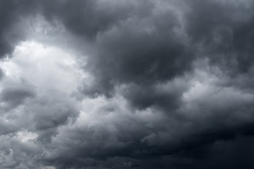 dark storm clouds with background,Dark clouds before a thunder-storm.