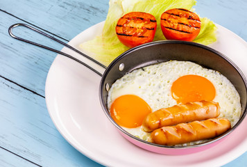 Fire egg with sausage