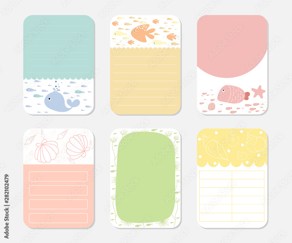 Poster design elements for notebook, diary, stickers and other template.vector,illustration.