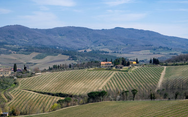 Farms, hills and fields. Tuscany, Italy