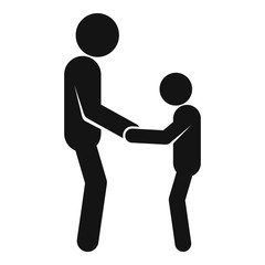 Kid help senior man icon. Simple illustration of kid help senior man vector icon for web design isolated on white background