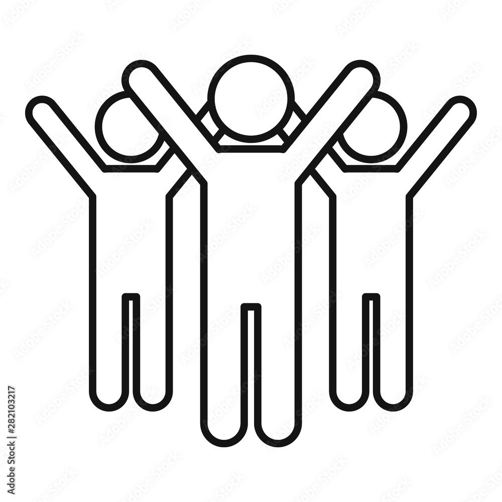 Poster volunteer group icon. outline volunteer group vector icon for web design isolated on white backgroun