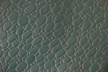 green natural leather with smooth lines