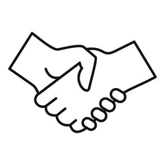 Volunteer handshake icon. Outline volunteer handshake vector icon for web design isolated on white background
