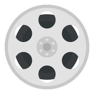 Film reel icon. Flat illustration of film reel vector icon for web design