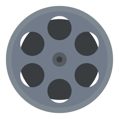 Cinema film reel icon. Flat illustration of cinema film reel vector icon for web design