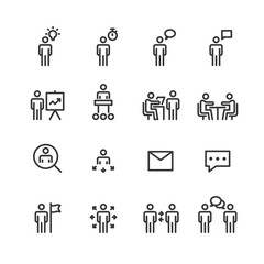 Human Resources Management Icons Line Vector illustration