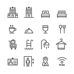 hotel icons . line vector