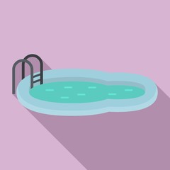 Aquapark pool icon. Flat illustration of aquapark pool vector icon for web design