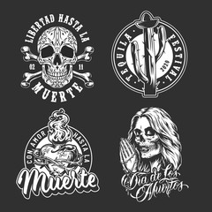 Mexican Day of Dead vintage labels